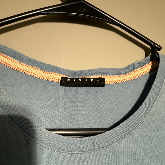 Sisley Graphic Tee | Retro Car Print | Soft Blue T-Shirt | Size S - Picture 3 of 3